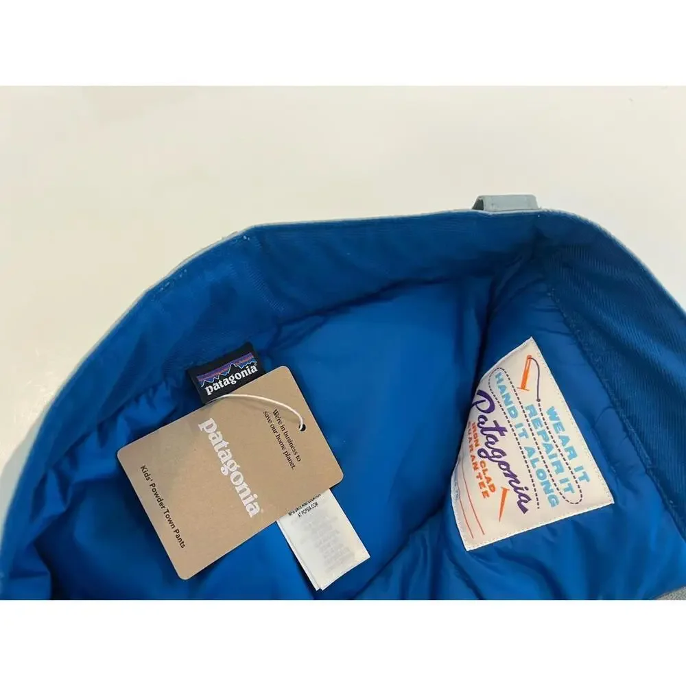 $169 Patagonia Powdertown Snow Pants Thermal Blue Size Small (7-8 )